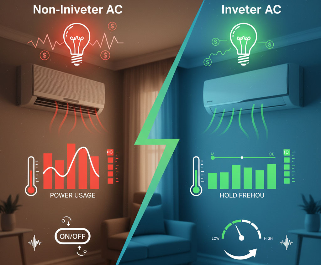 اینورتر | تهویه کولر گازی اینورتر و ومعولی